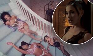 ariana grande hot naked lesbian sex - Ariana Grande sizzles with Megan Thee Stallion and Doja Cat for sexy  slumber party in 34+35 video | Daily Mail Online