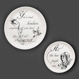 Alice In Wonderland Black And White Porn - Alice in Wonderland plates.