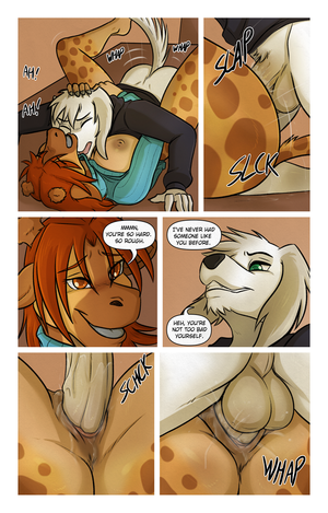 Giraffe Furry Porn Comics - Rule 34 - 2boys amber eyes anthro balls bottomless breasts canine close-up  closed eyes clothed sex coffee meet comic dialog duo exhibition female furry  giraffe green eyes hand on head highres hoodie