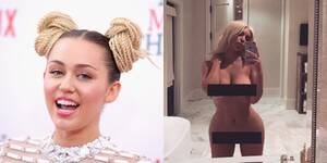 Miley Cyrus Porn Captions Celebrity - Miley Cyrus on Kim Kardashian's Nude Selfie - Focus on International  Women's Day Instead