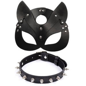 Cat Fetish Porn - Porn Fetish Head Mask PU Leather Cat Halloween - NuRomance