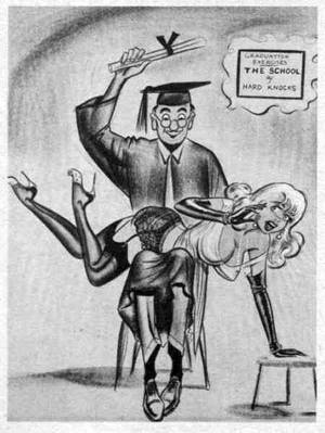 adult spanking animations - Male professor spanks female student.