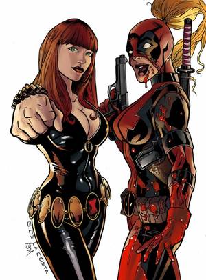 Fem Deadpool Porn - Black Widow Lady Deadpool artwork by colors by Adam Metcalfe