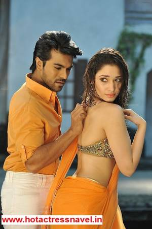 indian actress bareback - in - South Indian Actress Sari Tamanna Hot Photos OF Wet Navel and Bareback  In Orange Saree Rachha