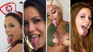 Big Tongue Porn Stars - Top 10 PornStar With Long Tongue - YouTube