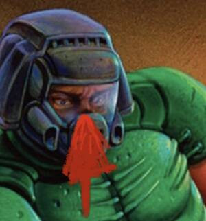 Doom Space Marine Porn - Is this a shadow or does Doom Guy's helmet seal his mouth and nose like a  gas mask? : r/Doom