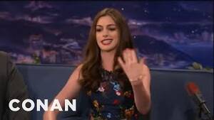 anne hathaway celebrity upskirt pussy - Anne Hathaway spittin' 'hot fiyah' on Conan : r/videos