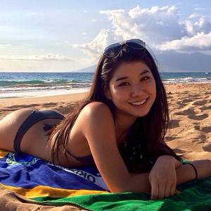 asian bikini facial - Nice asian girl on the beach and she wears black bikini #asiangirl