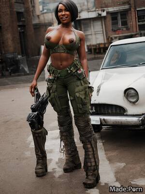 Military Cosplay Porn - Porn image of military african american cyberpunk nipples cosplay  motorcycle smile created by AI