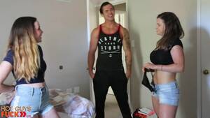 Muscle Girl Lesbian Violence - Super muscular guy fucks two girls together