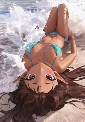 Cute Anime Girl Swimsuit Porn - A cute swimsuit, the summer sun, and a bit of sand by the sea... What else  could a girl need? free hentai porno, xxx comics, rule34 nude art at  HentaiLib.net