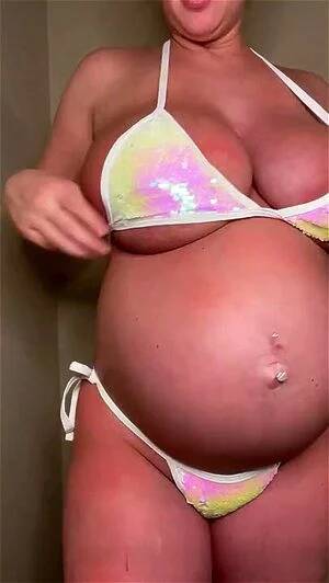 chubby pregnant bikini - Watch Too big boobs try on - Pregnant, Busty, Try On Porn - SpankBang