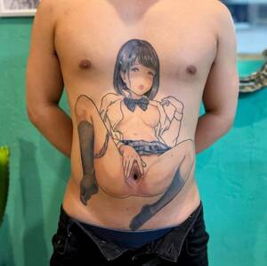 Anime Porn Tattoo - Thanks I hate hentai tattoo with vagina belly button : r/TIHI