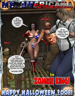 3d Zombie Porn Comics - Superheroine Central-Ms. Americana Zombie King! | Porn Comics