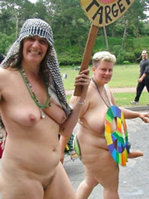 mature nudist contest - Public nudity competition with an older women