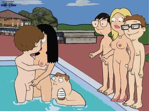 Cartoon Porn American Dad Francine Steve - GIF Animation: Francine Smith was going to have some pool fun two young  studs. but obviously Hayley got there sooner! Dirty American Dad episodes  are there