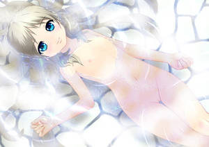 Flat Chested Anime Pussy - akahige bath blue_eyes flat_chest little_busters! nipples noumi_kudryavka nude  pussy uncensored water