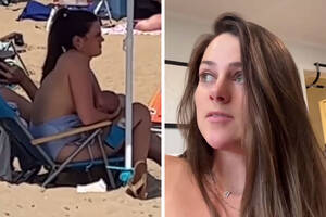 naked beach fun sun - Karen Films Mom Breastfeeding At The Beach, She Finds The Video And Shames  Her Right Back | Bored Panda