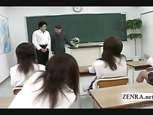 japanese class room - Subtitled CFNM Japanese classroom masturbation show