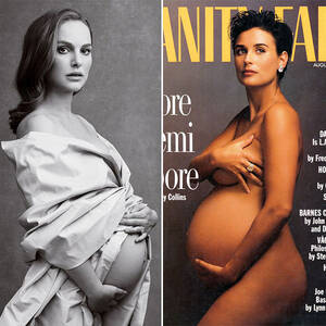 demi moore nude pregnant - Natalie Portman Flaunts Bare Baby Bump & Channels Demi Moore In Nearly-Nude  Pic â€“ Hollywood Life