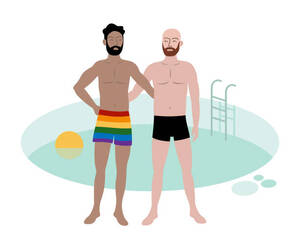 Hairy Gay Porn Pool - 40+ Gay Men With Beards Stock Illustrations, Royalty-Free Vector Graphics &  Clip Art - iStock