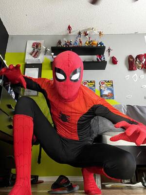 Amazing Fantasy Porn - Tired of all the porn so here you go. A realistic look at what Spider-Man  in Amazing Fantasy #15 would look like. A beginners Spider-Man's suit.  Crude stitching, cheap materials, scrawny build,