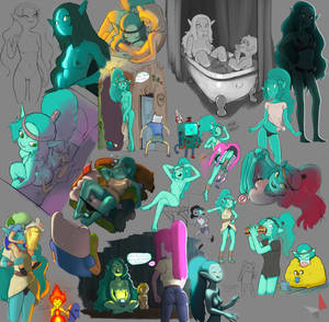 Bmo Adventure Time Porn - adventure_time anthro blood blue_hair blue_skin bmo breasts  canyon_(adventure_time) cinnamon_bun clothing cum d-