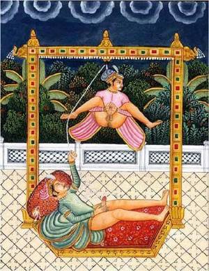 indian sexy painting - Pleasure comes from the height, India