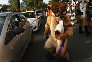 Dear Furry Office Porn - One furry poses for the camera as a man snaps a picture from his car outside