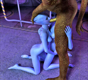 Blue Alien Babe - Amazingly seductive 3D bisexual blue alien babes having a threesome |  Porncraft 3d