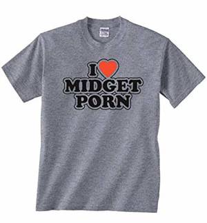 Midget S - DirtyRagz Men's I Love Midget Porn T Shirt S Heather Grey