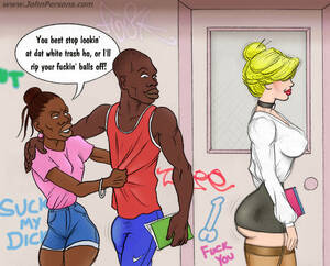 Cartoon Teacher Porn - Slutty white teacher with hot butt and boobs attract attention of horny  black boys - CartoonTube.XXX