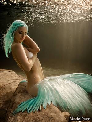 Mermaid Tail Porn - Porn image of blue woman aqua slutty 20 wet straight hair created by AI