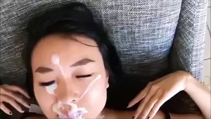 asian facial cream - MASSIVE thick and gooey facial for this Asian chick | xHamster