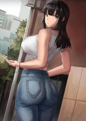 Anime Jeans Porn - Rule 34 - 1girls big ass big breasts big butt black hair breasts breasts  bigger than head dat ass emotionless expressionless female jeans looking at  viewer looking back naoko-san naoko (9113419) thick