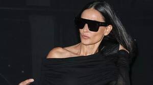 Demi Moore Cartoon Porn - Demi Moore accidentally exposes chest at Paris Fashion Week after wardrobe  malfunction - Mirror Online