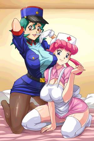 lesbian hentai pokemon jessie cop - Sano-BR - Officer Jenny & Nurse â€¢ Free Porn Comics