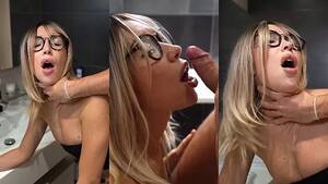 cheating blonde threesome - Threesome Cheating With Blonde MILF Stepmom In Bathroom While GF In The  Next Room watch online or download