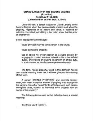 Blackmail Punishment Porn - Grand Larceny by Extortion: PL 155.30(6) and 155.40(2) | New York Criminal  Defense Lawyers