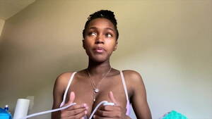 Ebony Milk - Cute young Ebony pumps her titty milk for Youtube | xHamster
