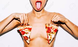 Girl Food Porn - Food Porn. Pizza Lover. Swag Girl. Minimal Fashion Art Stock Photo, Picture  and Royalty Free Image. Image 97429352.