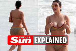 naked kim kardashian at beach - Kim Kardashian Mexico pictures: What are they and why are they trending? |  The US Sun