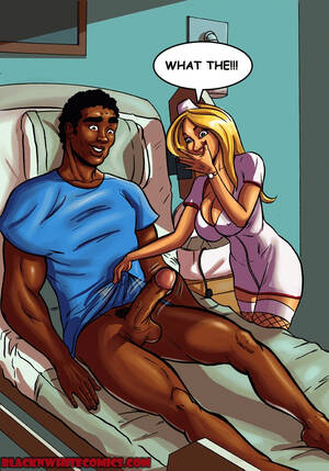 black porn sex cartoons - Sexy Nurses In The Hospital - Interracial Comics