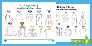 india summer my math teacher - Clothes Coloring Worksheet | Clothing Coloring Activity Page