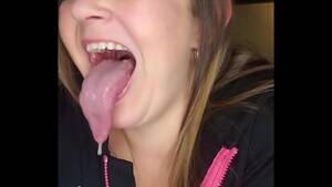 Amateur Long Tongue - Slobber Dripping from Mandie's Long Tongue - XNXX.COM