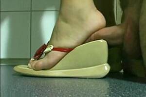 footjob in sandals - ature sandals footjob