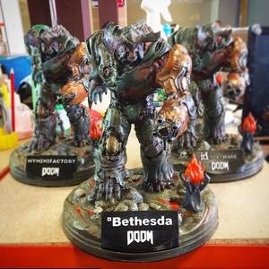Doom Space Marine Porn - My babies! The #cyberdemon painted by @sarahwade55 we took to the @doom_game