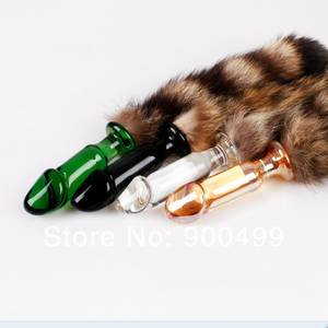 butt tail - sexy women's glass fox/cat tail anal plug, porn butt plug foxtail crystal  colorful