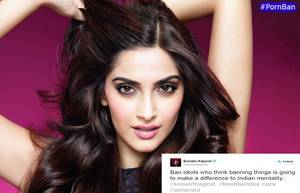 Bollywood Drag Actress Porn - #SonamKapoor Calls Govt as Idiots to Ban Porn Sites.