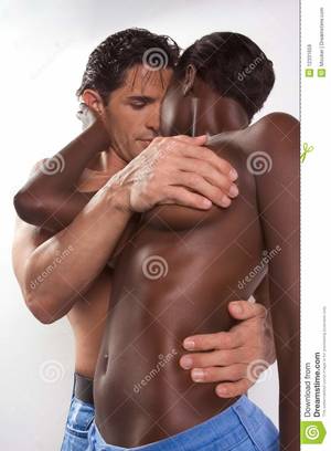 naked african couple - Young couple naked Man and woman in love kissing. American, caucasian.